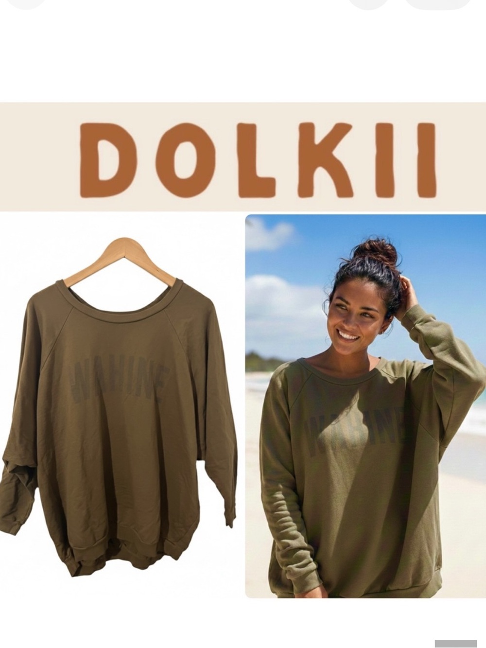 dolkii ✨ Hawaii • Wahine • Oversized Crew Sweatshirt • Size XS - S • EUC